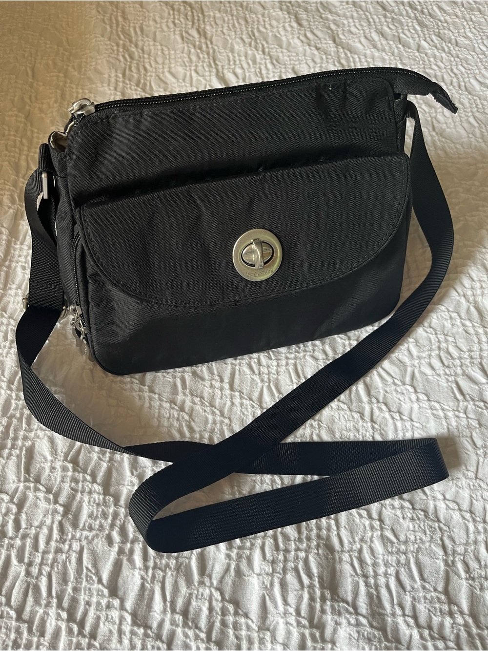 Baggallini Calais Black Nylon RFID Crossbody Travel Bag